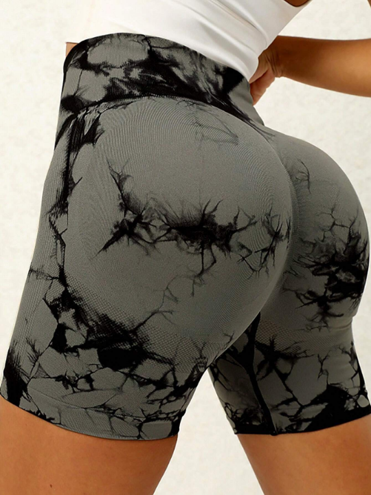 Women's Trendy Summer High Waist Elastic Random Printed Athletic Shorts