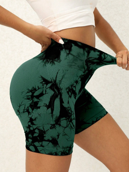 Women's Trendy Summer High Waist Elastic Random Printed Athletic Shorts