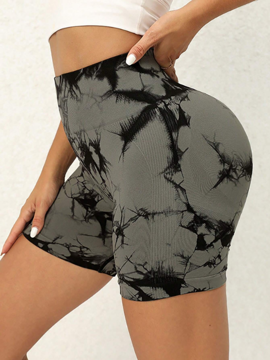 Women's Trendy Summer High Waist Elastic Random Printed Athletic Shorts