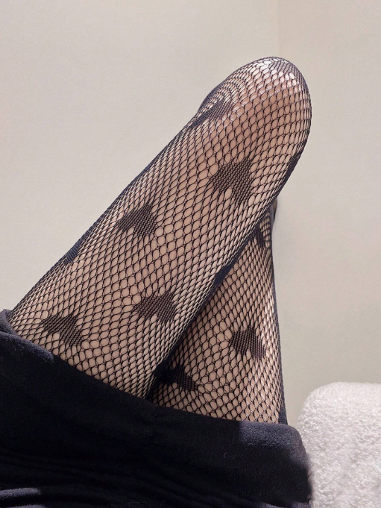 Heart Patterned Sexy Fishnet Stockings, Fashionable And Versatile