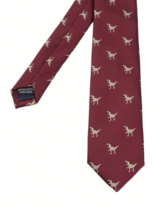 1pc Men's Business & Fashionable Animal Pattern Necktie, 6 Cm, Polyester