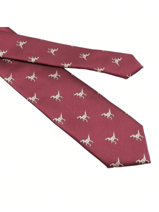 1pc Men's Business & Fashionable Animal Pattern Necktie, 6 Cm, Polyester