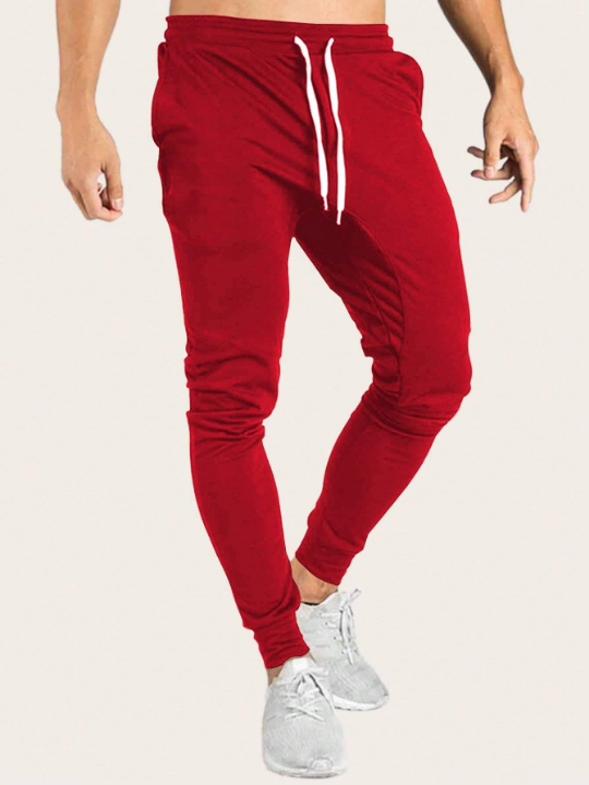 Manfinity Sporsity Men's Loose Fit Sweatpants With Drawstring Waist & Contrast Side Tape Detail