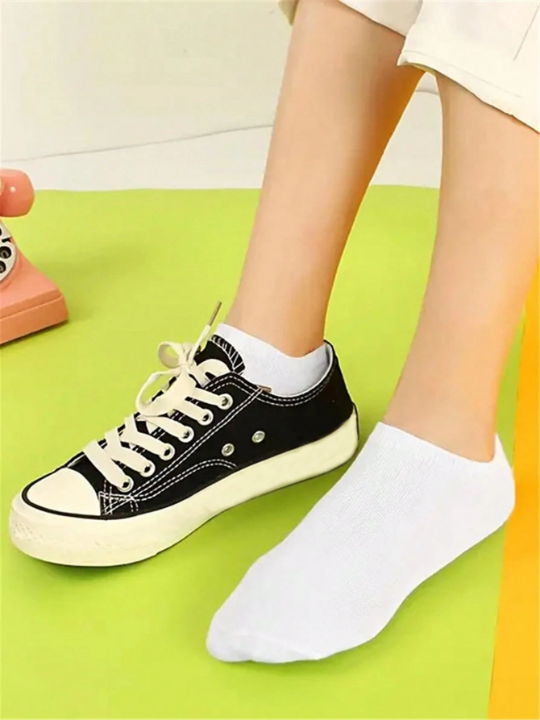 30 Pairs White Simple & Fashionable Women's Casual Socks