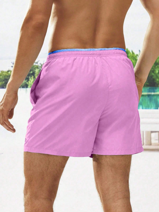 Manfinity Swimmode Men's Casual Drawstring Beach Shorts For Summer