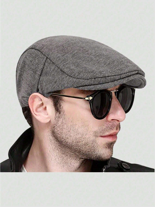 1pc Men's Beret Hat Solid Color Hat