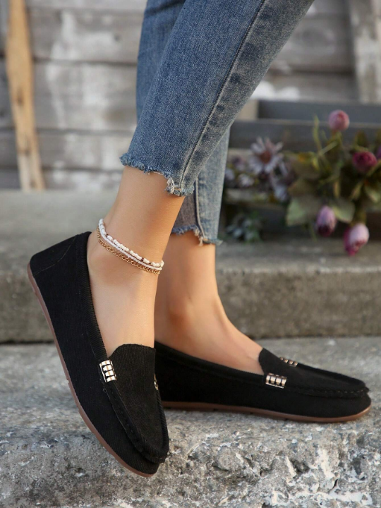 2024 New Arrivals Women's Loafers, Low Cut, Driving Shoes, Flat Mom Shoes, Plus Size, Suede Leather, Casual Single Shoes