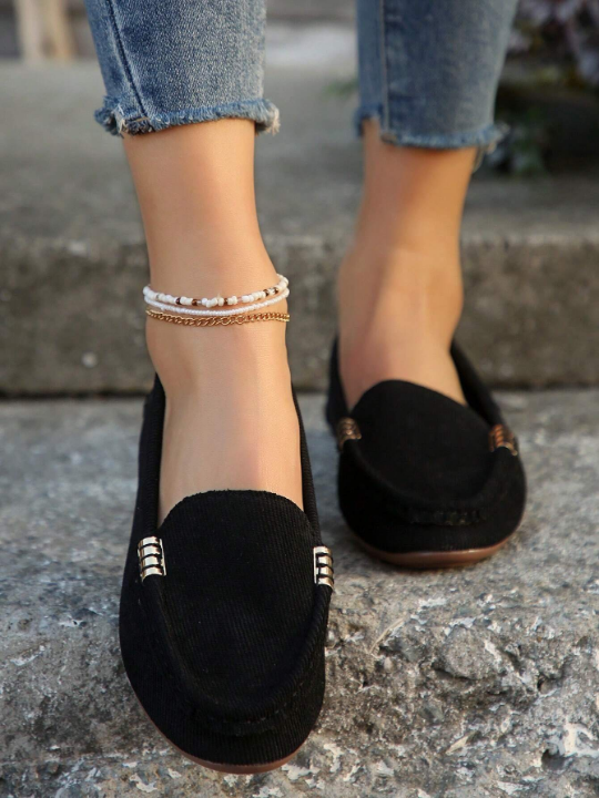 2024 New Arrivals Women's Loafers, Low Cut, Driving Shoes, Flat Mom Shoes, Plus Size, Suede Leather, Casual Single Shoes