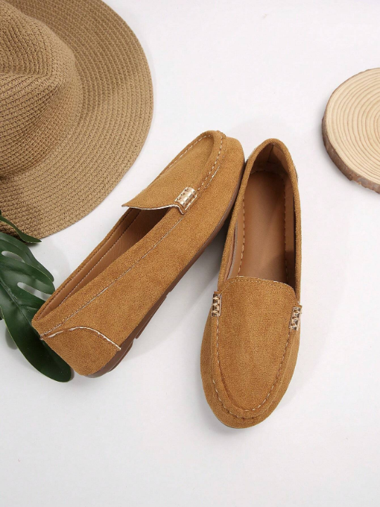 2024 New Style Women's Peas Shoes,Deerskin Leather, Low-Cut, Driving Shoes, Flat, Designed For Mothers, Large Size, Casual Shoes