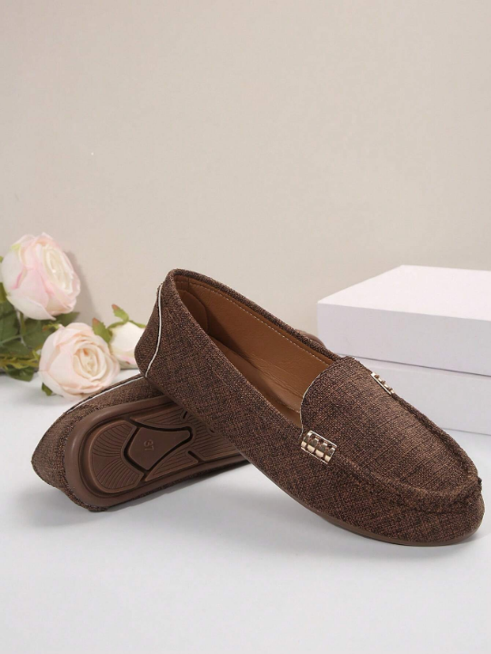 2024 New Women's Peas Shoes - Low Cut Driving Shoes, Flat Mom Shoes, Large Matte Leather Casual Shoes