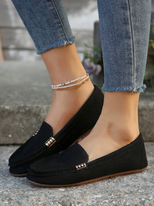 2024 New Arrivals Women's Loafers, Low Cut, Driving Shoes, Flat Mom Shoes, Plus Size, Suede Leather, Casual Single Shoes