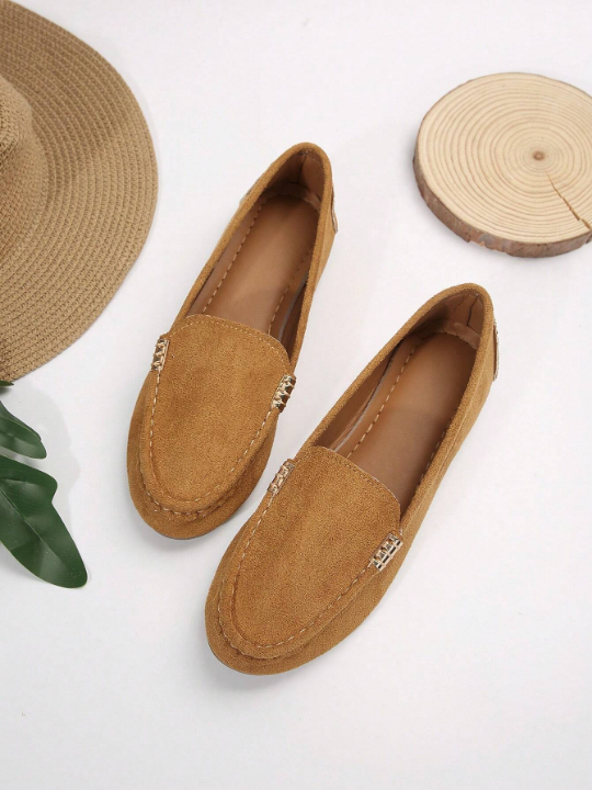 2024 New Style Women's Peas Shoes,Deerskin Leather, Low-Cut, Driving Shoes, Flat, Designed For Mothers, Large Size, Casual Shoes