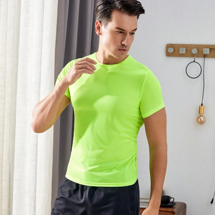 4pcs/Set Men's Short Sleeve Sport T-Shirt Set For Gym, Football, Basketball, Training, Running