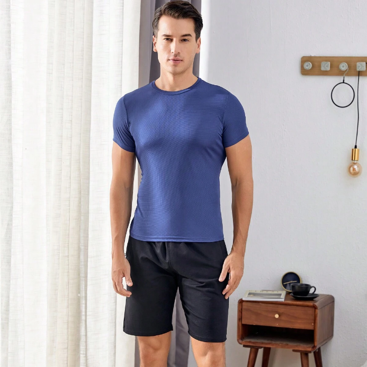 5pcs/Set Loose Fit Short Sleeve T-Shirts For Men Athletic Training Running Basketball Soccer Gym Tops