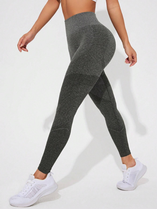 Color Blocking High Elasticity Seamless Sports Leggings