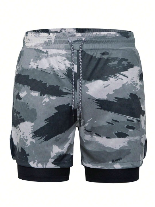 Running Men's Camouflage Drawstring Sports Shorts