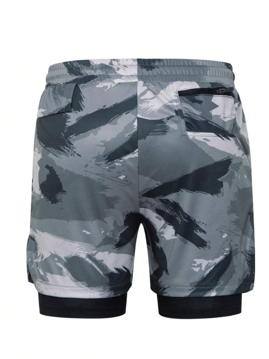 Running Men's Camouflage Drawstring Sports Shorts