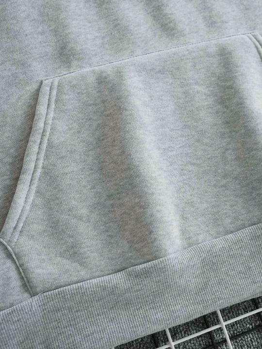 Men's Hoodie With Cross Pattern And Slogan Print On The Back