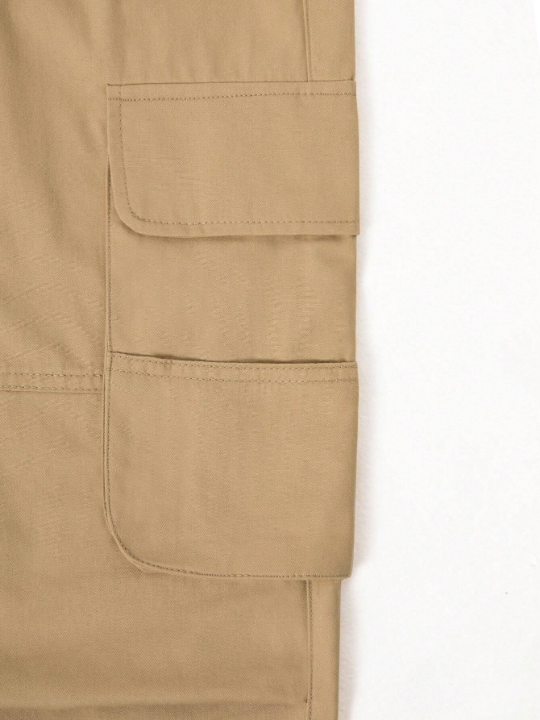 Manfinity Hypemode Men's Solid Color Wide-Leg Flip-Pocket Pants