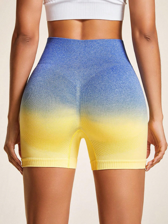 Gradient High Waist Seamless Workout Shorts