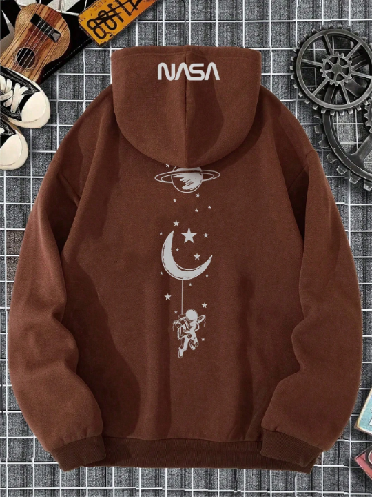 Manfinity Hypemode Men's Ultra Oversized Hoodie With Moon And Planet Print