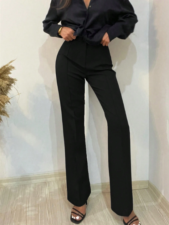 Frenchy High Waist Flared Trousers