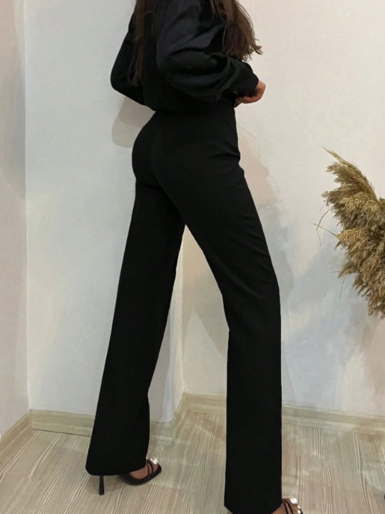 Frenchy High Waist Flared Trousers