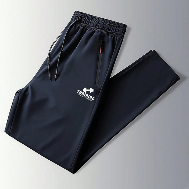 Men's Summer Wide Leg Sports Pants Made Of Iced Fabric For Casual And Quick Drying