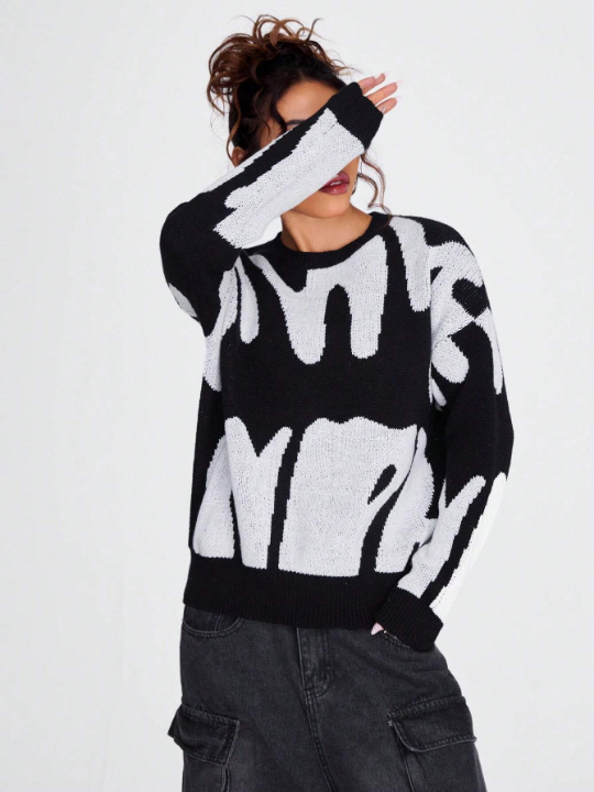 Coolane Sweater With Letter Pattern