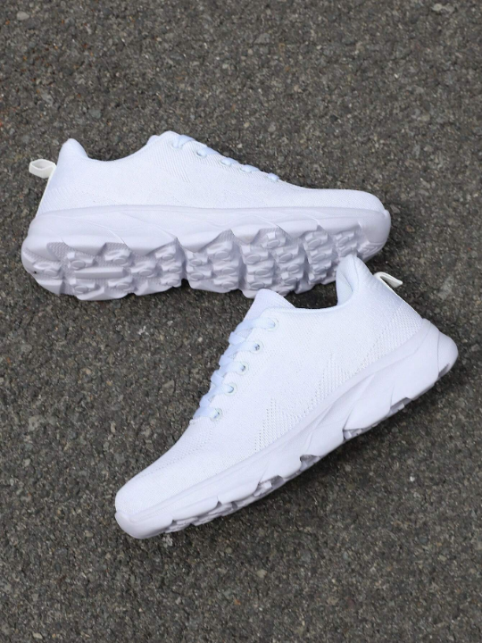 Spring/Autumn Fashionable Breathable White Anti-Slip Soft Lightweight Women's Running Shoes