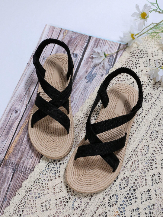 Women's Anti- Rope Sole Lightweight Round Toe Sandals, Simple Style Youth Daily Summer Shoes