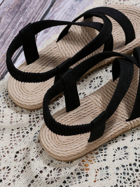 Women's Anti- Rope Sole Lightweight Round Toe Sandals, Simple Style Youth Daily Summer Shoes