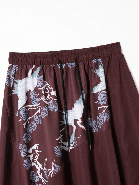 Manfinity Homme Men's Crane Print Harem Pants