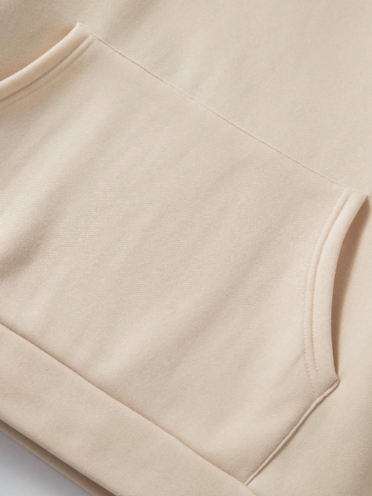 Manfinity Basics Men's Solid Color Hoodie With Kangaroo Pocket And Drawstring, Casual Sports