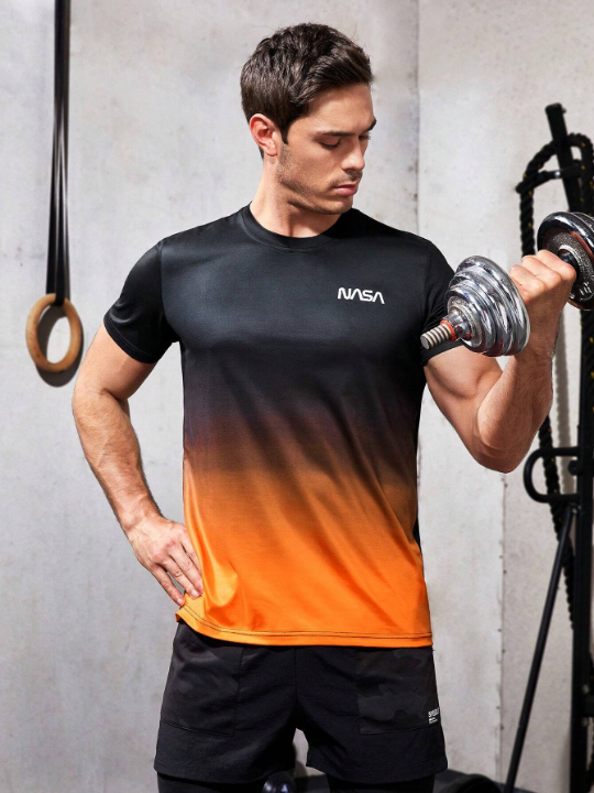 Fitness Men's Fashion Color Block Short Sleeve Sports T-Shirt