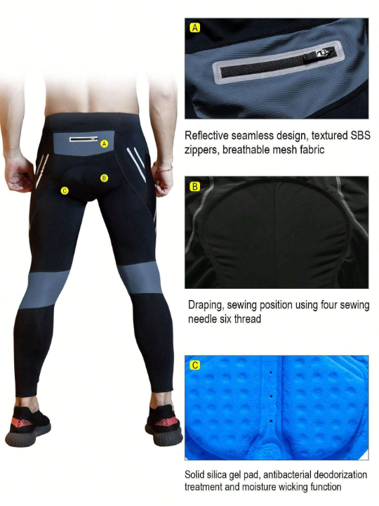 Cycling Long Pants, Thickened Silicon Gel, Quick-Drying, For Road And Mountain Bike, Riding Clothes