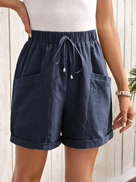 EMERY ROSE Women's Summer Casual Shorts With Tie Waist And Pockets