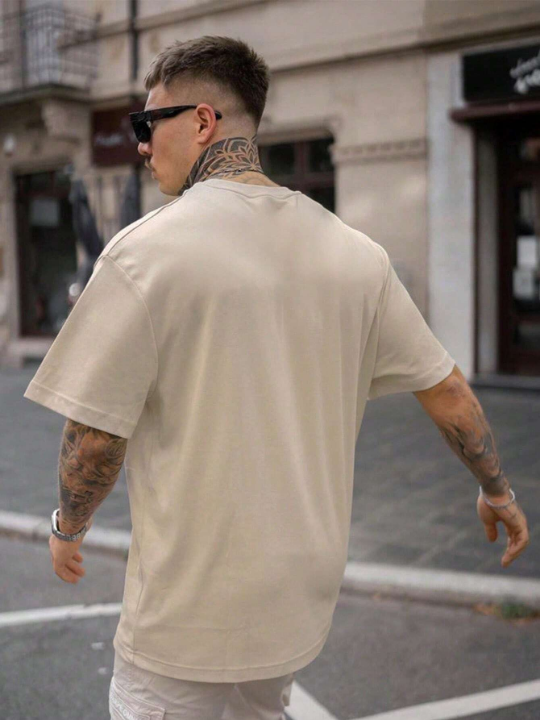 Men's Solid Color Casual Sporty Short Sleeve T-Shirt, Suitable For Summer