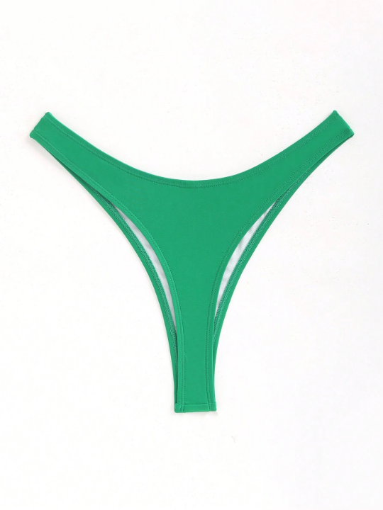 Swim Basics Solid Color Bikini Swimsuit Bottoms For Summer Beach