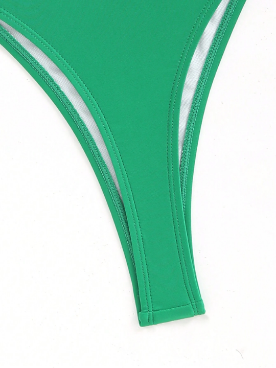 Swim Basics Solid Color Bikini Swimsuit Bottoms For Summer Beach