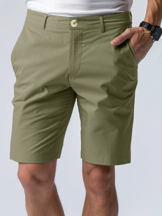 Manfinity Homme Men's Pure Color Shorts For Summer