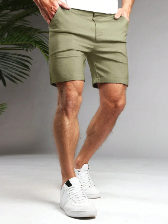 Manfinity Homme Men's Pure Color Shorts For Summer