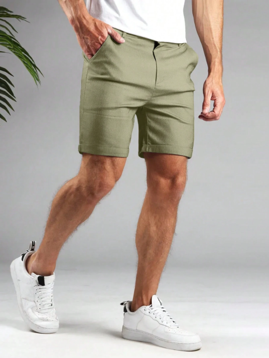 Manfinity Homme Men's Pure Color Shorts For Summer