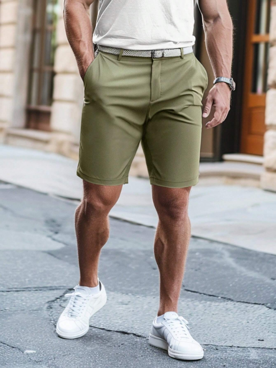 Manfinity Homme Men's Pure Color Shorts For Summer