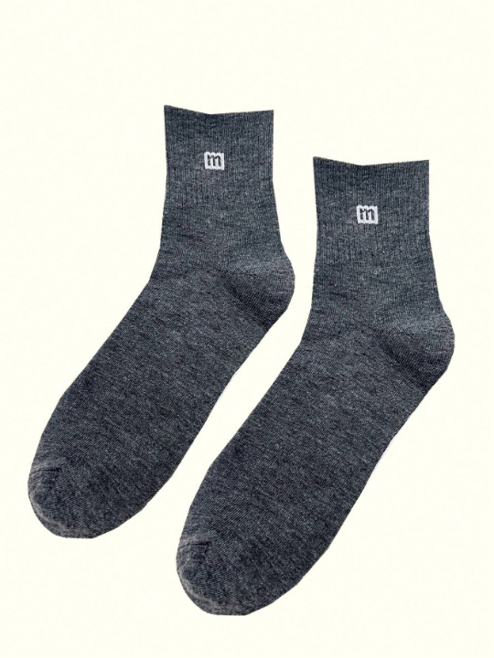 10pairs/Set Men's Breathable Moisture-Wicking And Comfortable Mid-Calf Socks, All Seasons