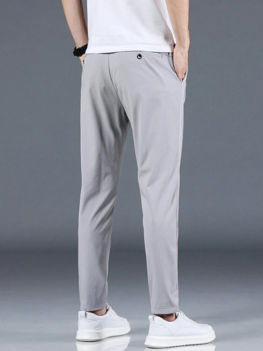 Men's Solid Color Slant Pockets Long Pants