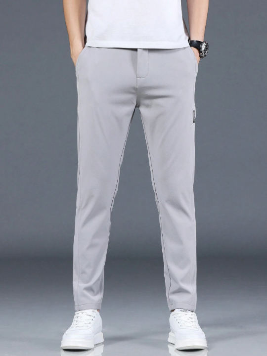 Men's Solid Color Slant Pockets Long Pants