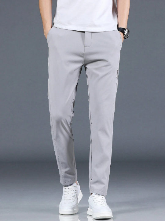 Men's Solid Color Slant Pockets Long Pants