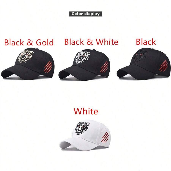 1 Pcs Black Tiger Hat Trucker Snapback Animal Cap Dad Hats Cool Hip Hop Sports Fan Baseball Cap Embroidered Tennis Caps For Men Women