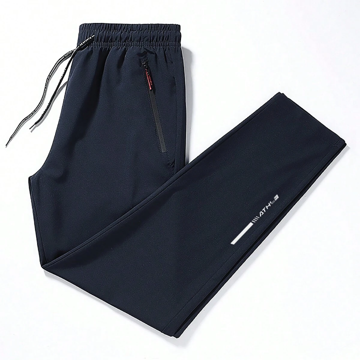 Men Sports Pants Quick-Drying Trousers Sportswear New Weave Sports Straight Breathable Trousers Training Pants Zipper Pocket Wide Running Long Pants